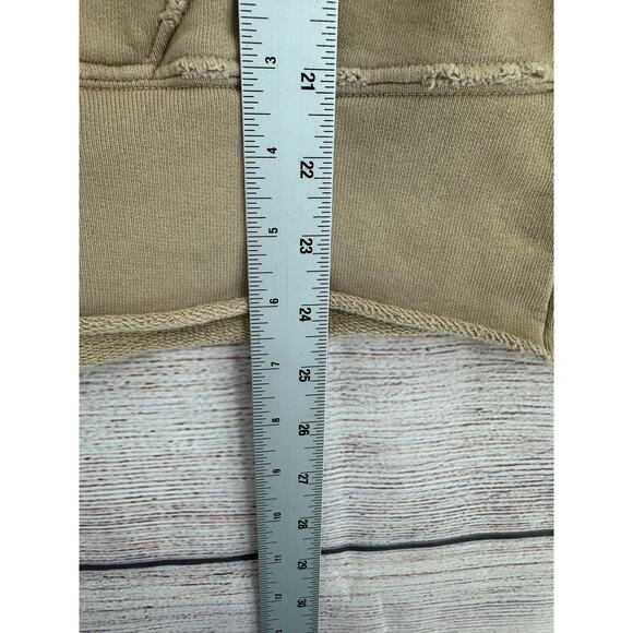 Nili Lotan Rough Hem Notch Neck Hooded Sweatshirt Women's L Beige Tan - Picture 12 of 12
